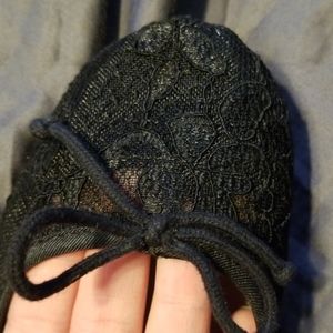 Black lace flats
